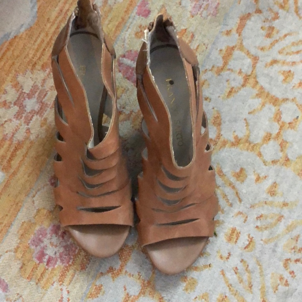 Franco sarto leather strap heels